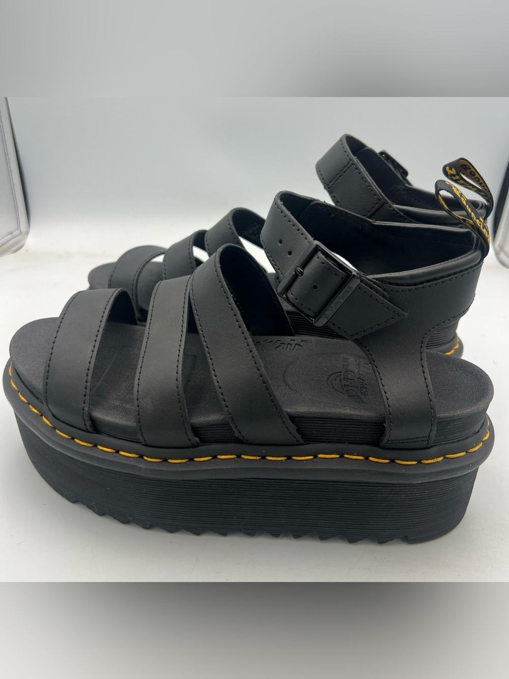 Dr. Martens Blaire Quad Buckle Strap Black Leather Women’s Sandals Size EU39 NEW - Picture 4 of 13